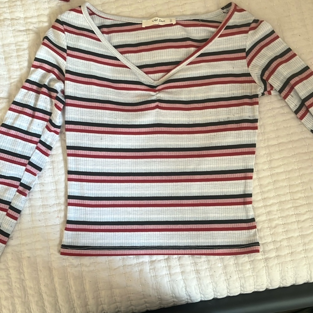 Brand:Wild Love. Striped long sleeve and is super soft! Very comfortable.